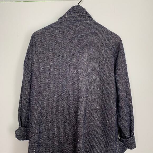 Isabel Marant Draped Coat Virgin Wool Blue Oversized Longsleeve Womens Size 36 - Picture 11 of 15